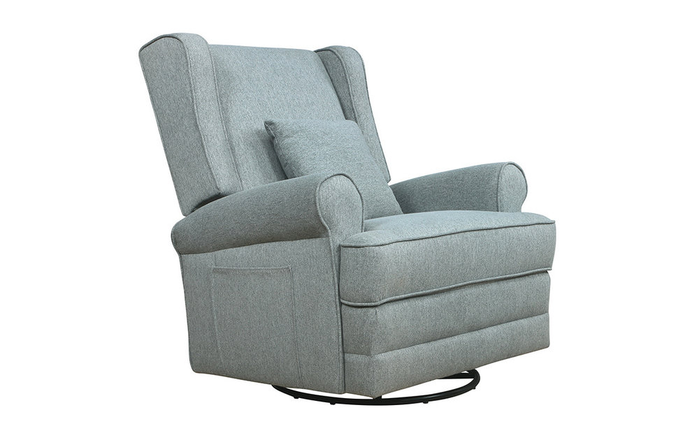 Evolur Baby Melbourne Wing Back Swivel Glider In Iron