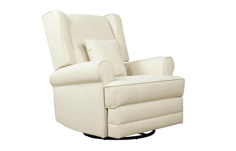 Evolur Baby Melbourne Wing Back Swivel Glider In Shell