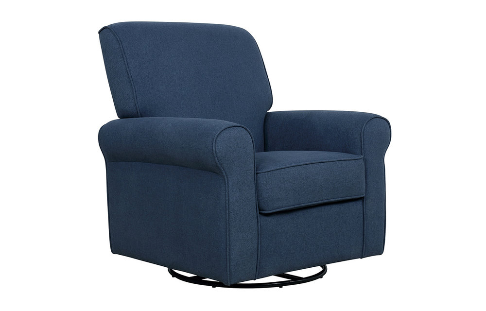 Evolur Baby London Upholstered 360 Swivel In Navy