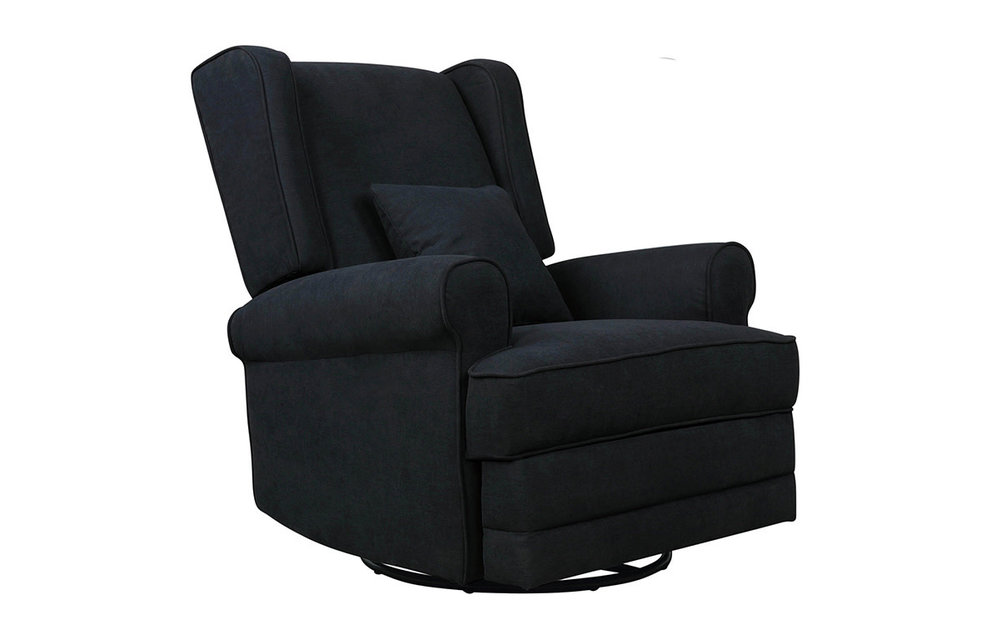 Evolur Baby Melbourne Wing Back Swivel Glider In Steel