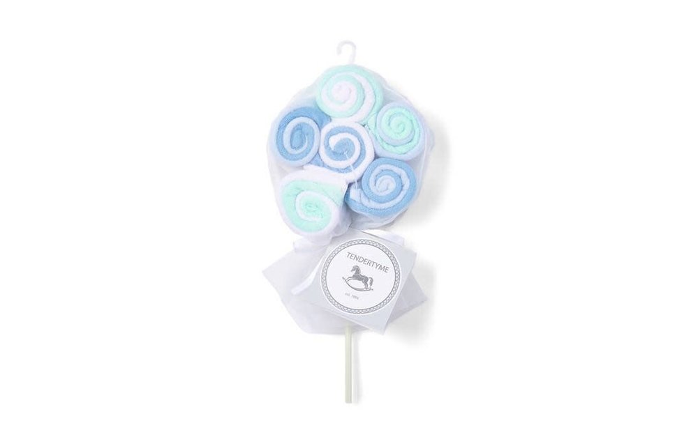 Tendertyme Lollipop Washcloth In Blue (12 Pack)