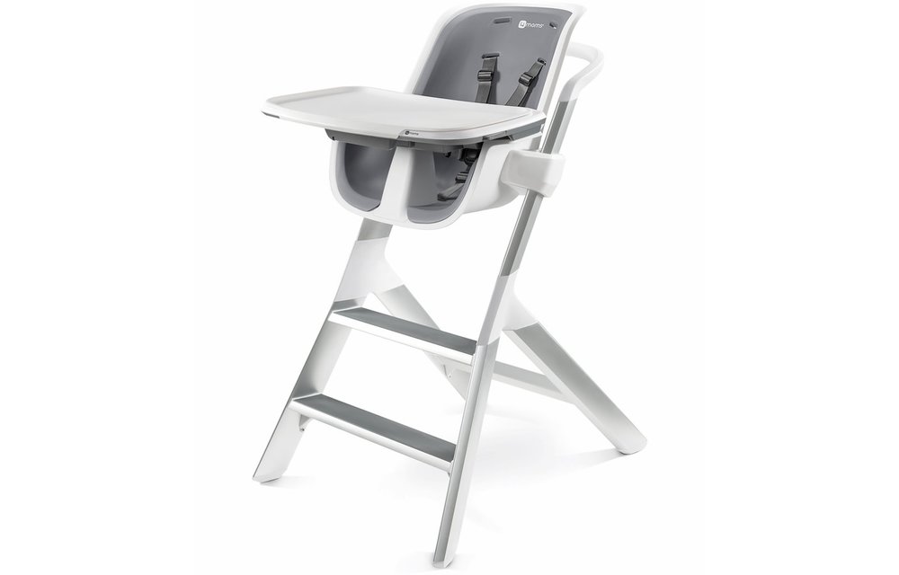 4 moms High Chair In White - Grey