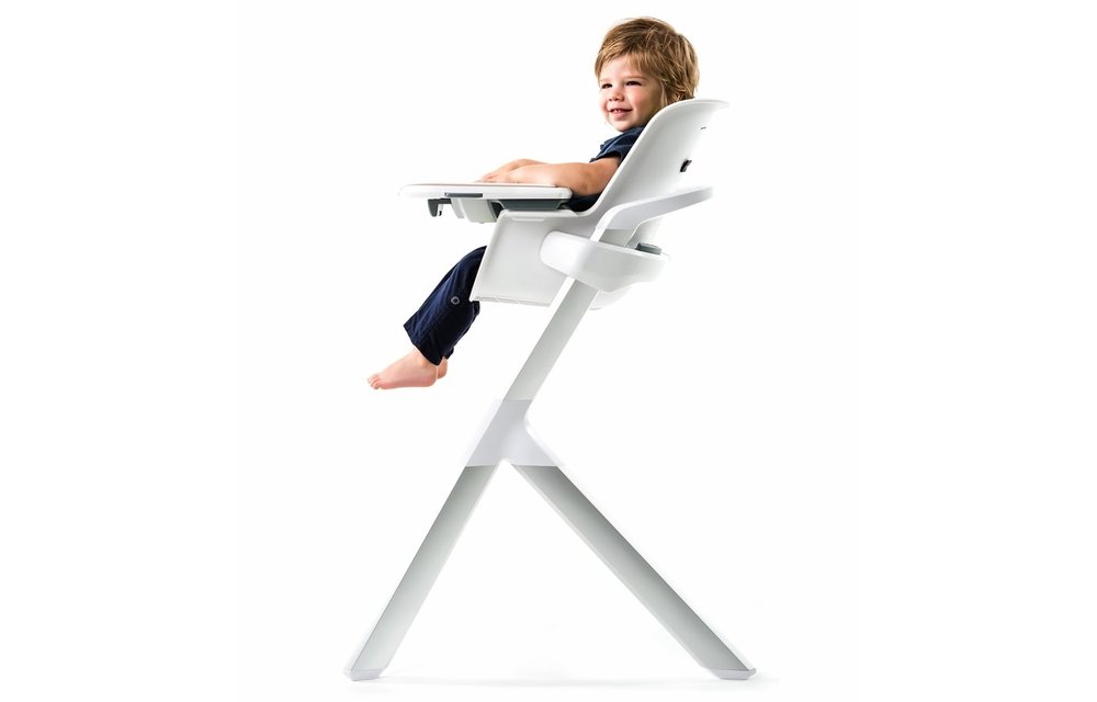 4 moms High Chair In White - Grey