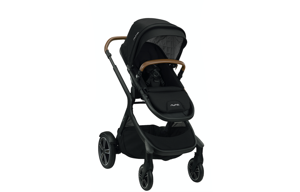 Nuna Demi Grow Stroller In Caviar With Ring Adapter , Rain Cover, Magnetic Buckle