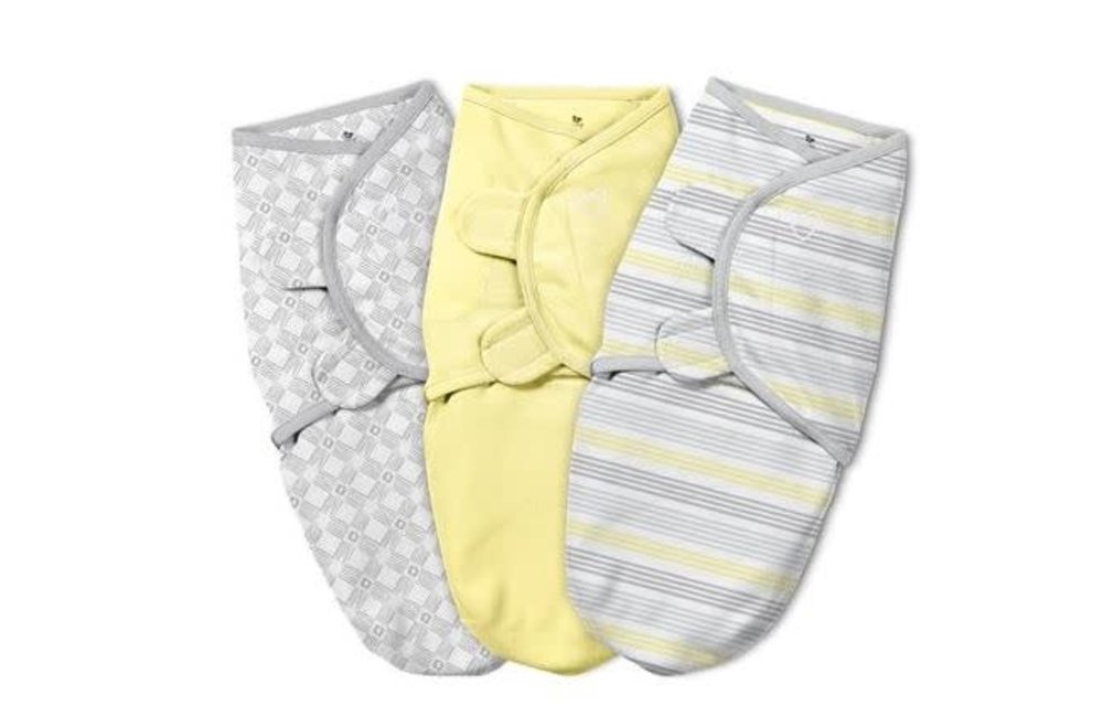 Summer Infant SwaddleMe® Original Swaddle – Size Small, 0-3 Months, 3-Pack (Yellow Stripe)