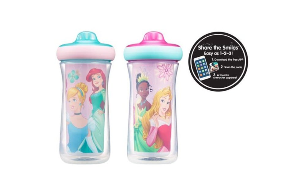 The First Year's Disney Princess ImaginAction Insulated Hard Spout Leak Proof Sippy Cups 9 Oz - 2 Pack