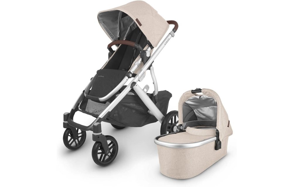 2020 Uppa Baby Vista V2 Stroller In Declan (Oat Melange/Silver/Chesnut Leather)