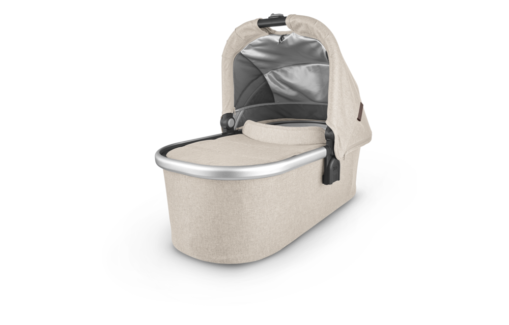 Uppa Baby Vista-Cruz V2 Bassinet - Declan (Oat Melange/Silver/Chesnut Leather)
