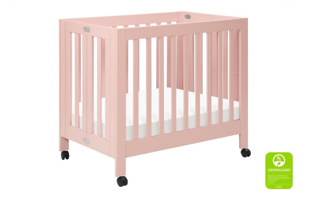 Baby Letto Origami Mini Crib In Pink (Pad Included)