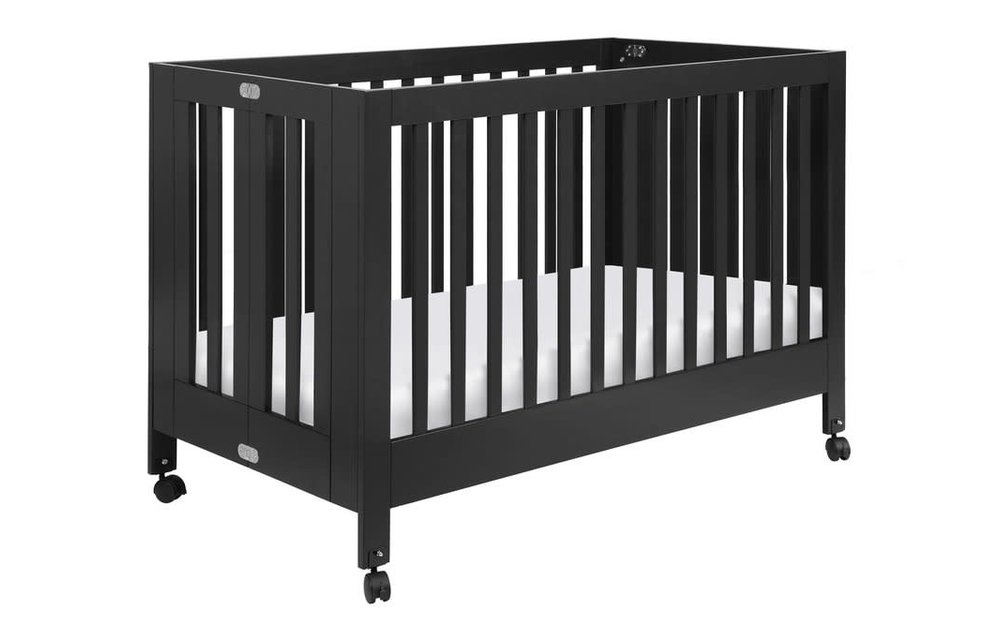 Baby Letto Origami Mini Crib In Black (Pad Included)