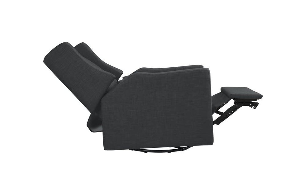 Baby Letto Kiwi Glider Recliner w/ Electronic Control and USB in Coal Grey