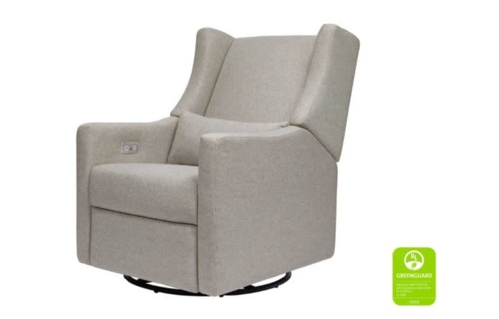 Baby Letto Kiwi Glider Recliner w/ Electronic Control and USB in Performance Grey Eco-Weave