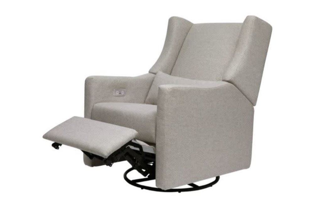 Baby Letto Kiwi Glider Recliner w/ Electronic Control and USB in Performance Grey Eco-Weave