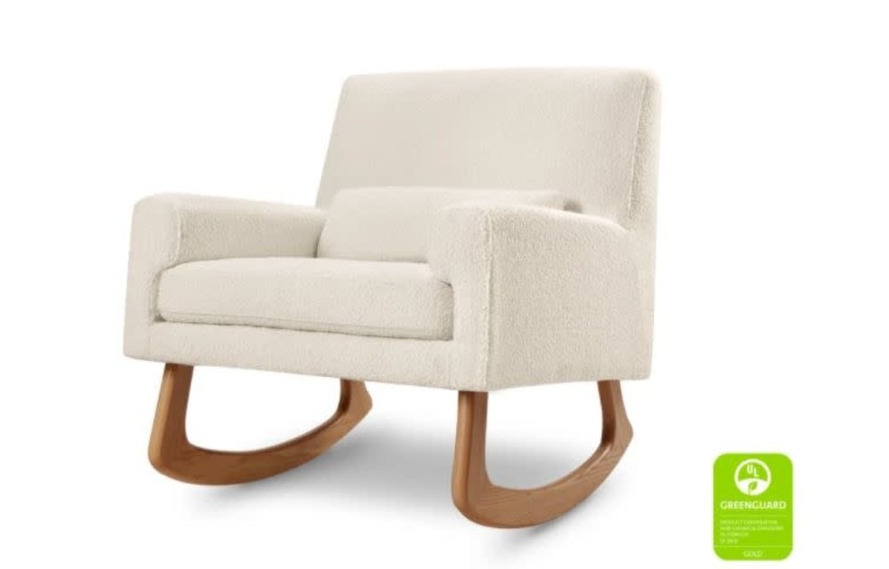 Nursery Works Sleepytime Rocker in Ivory Boucle with Light Legs
