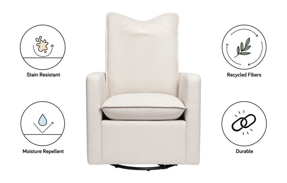 Baby Letto Cali Pillowback Swivel Glider in Performance Cream Eco-Weave