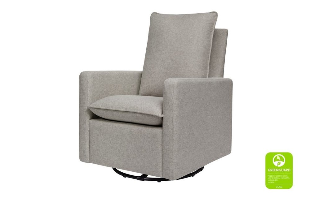 Baby Letto Cali Pillowback Swivel Glider in Performance Grey Eco-Weave