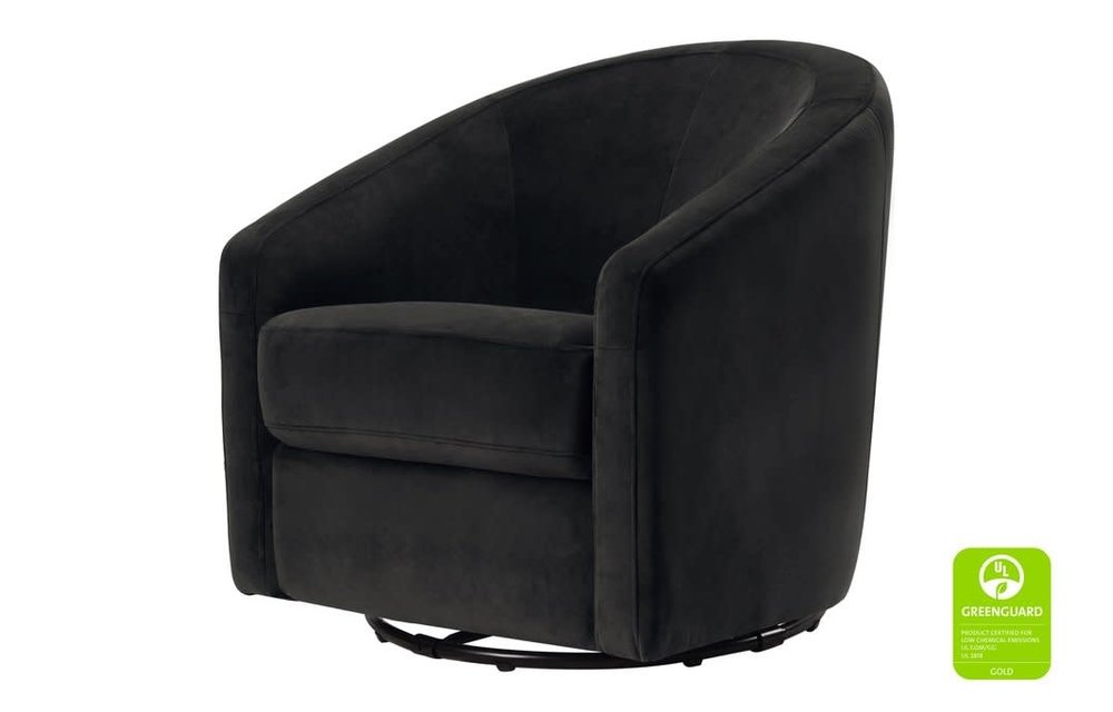 Baby Letto Madison Swivel Glider in Black Velvet