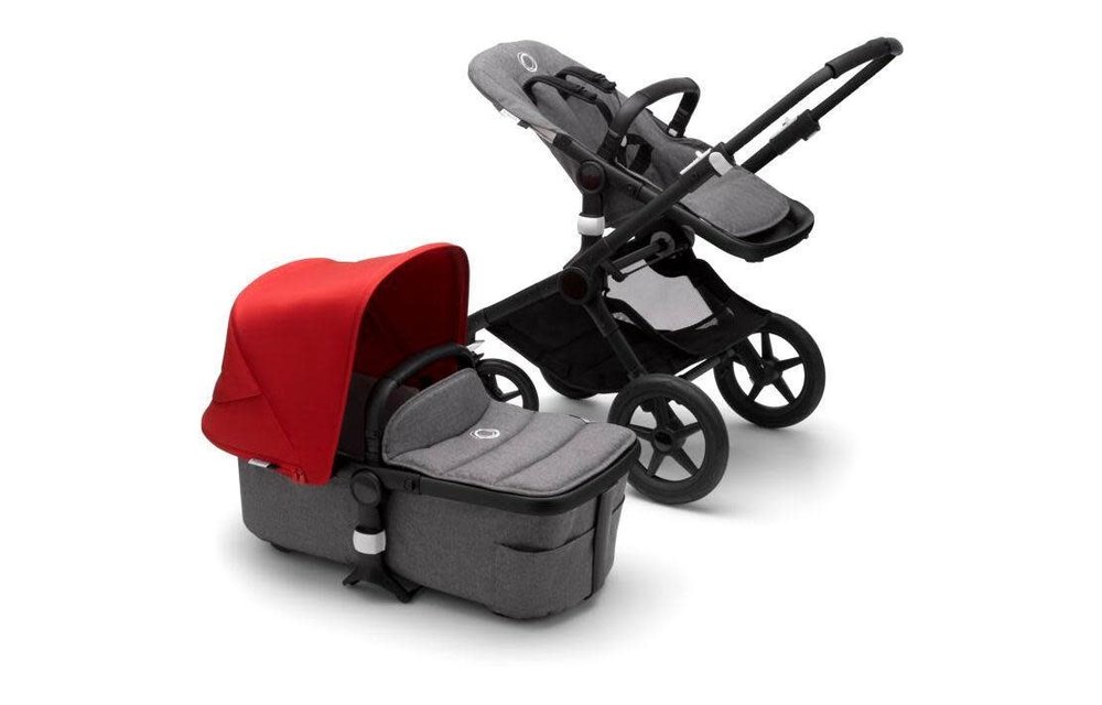 Bugaboo Fox2 Complete Stroller - Black/Grey Melange/Red