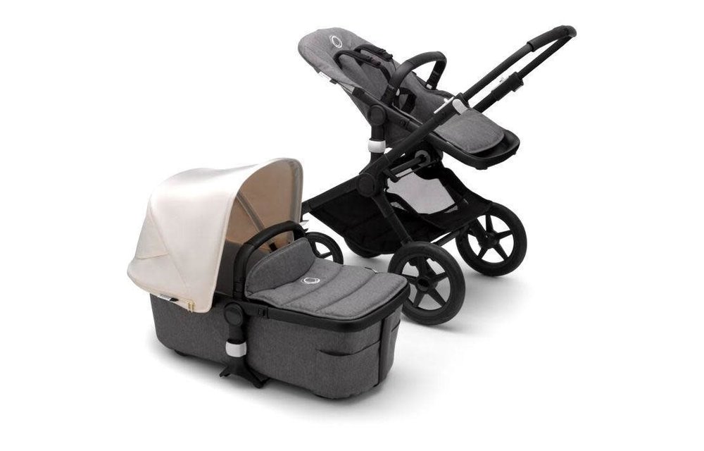 Bugaboo Fox2 Complete Stroller - Black/Grey Melange/Fresh White
