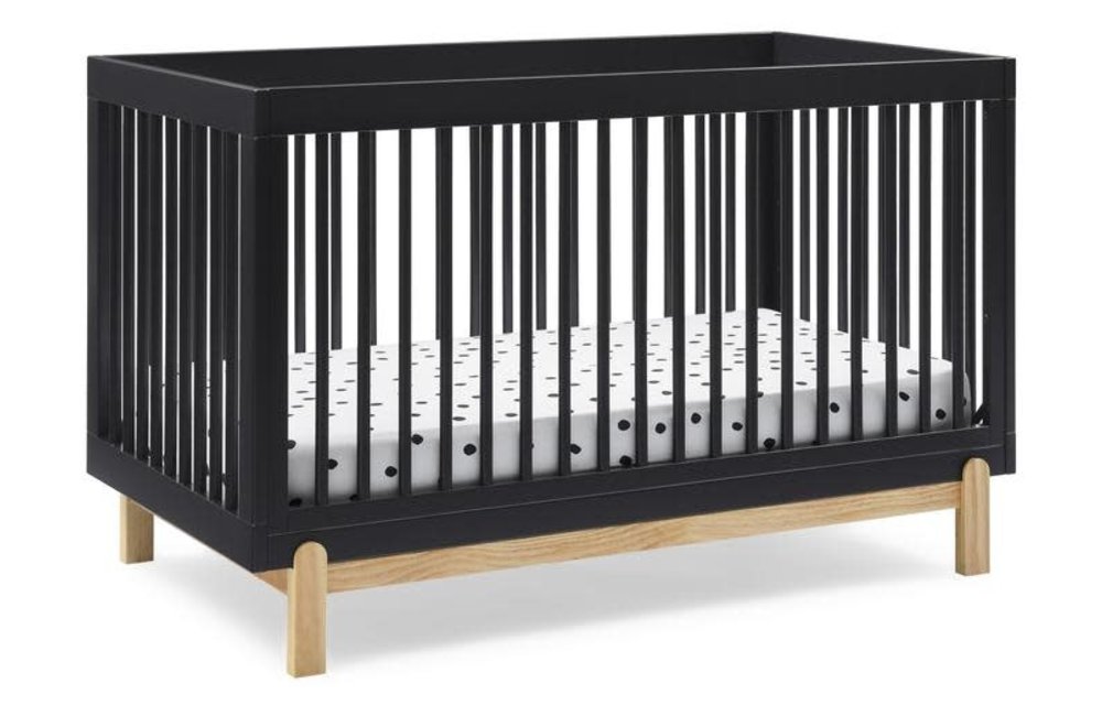 Delta Poppy 4-in-1 Crib with Toddler Guard Rail In Black With Natural