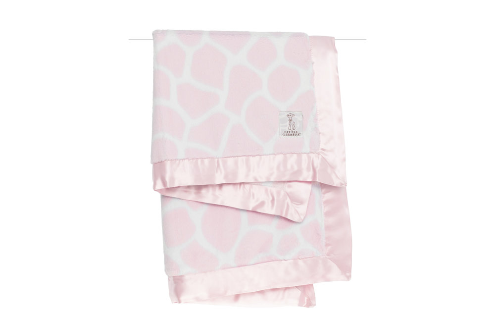 Little Giraffe Print Blanket In Pink