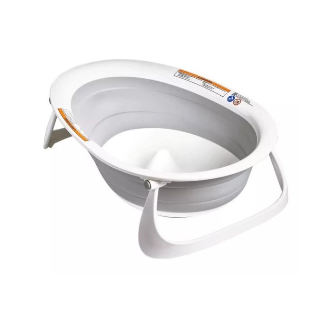 Boon Naked Collapsible Baby Bath Tub- Grey/White
