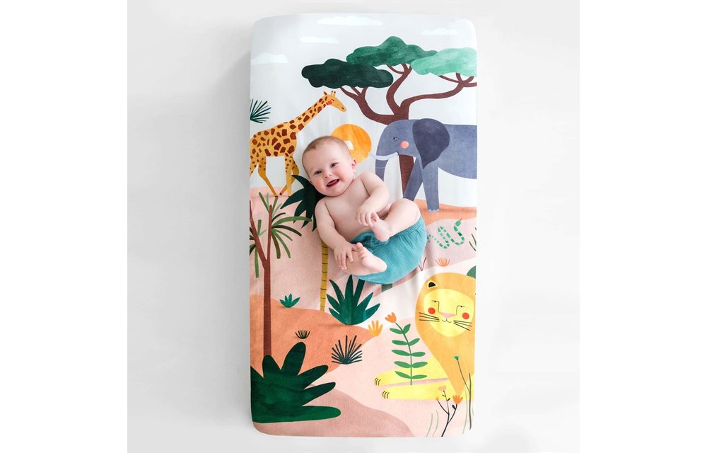 Rookie Humans Fitted Crib Sheet In The Savannah
