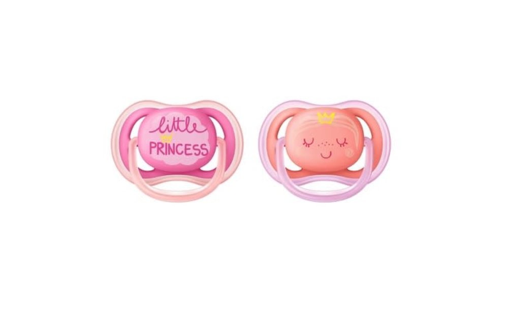 Philips Avent Ultra Air Pacifier 6-18 Month Pink Peach 2 Pk