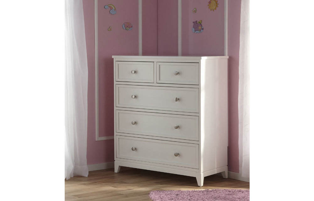 Pali Furniture Treviso 5 Drawer Dresser In White