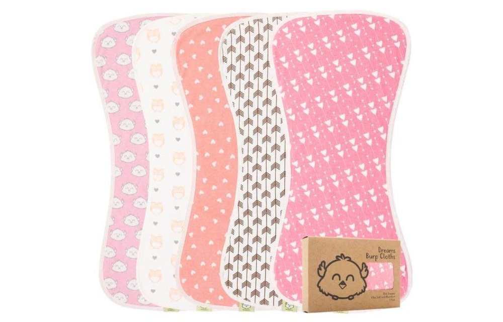 Kea Babies Organic Burp Clothes In Pink Dreams