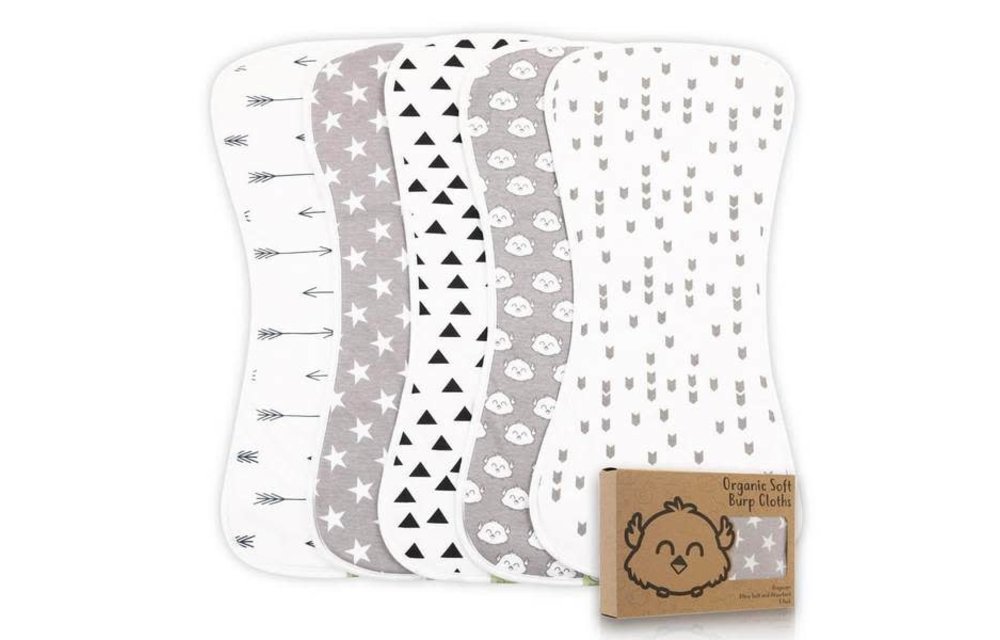 Kea Babies Organic Burp Clothes In Grayscape