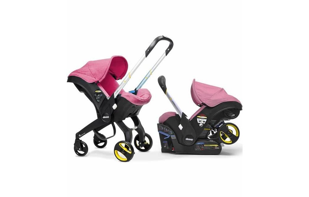 2015 Doona Infant Car Seat - Stroller With Infant Car Seat Base Pink-Sweet