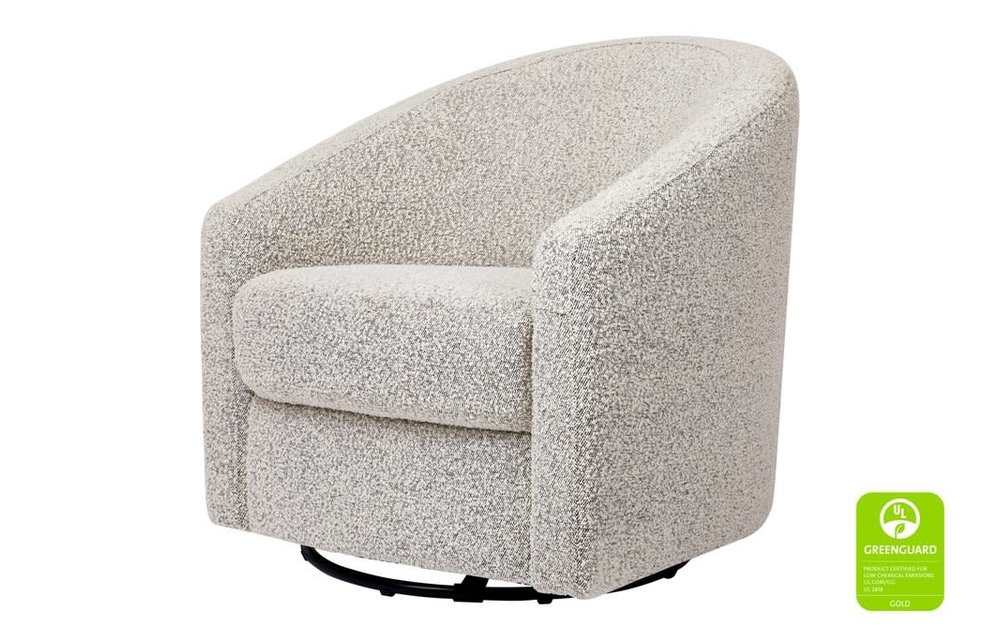 Baby Letto Madison Swivel Glider in Black White Boucle