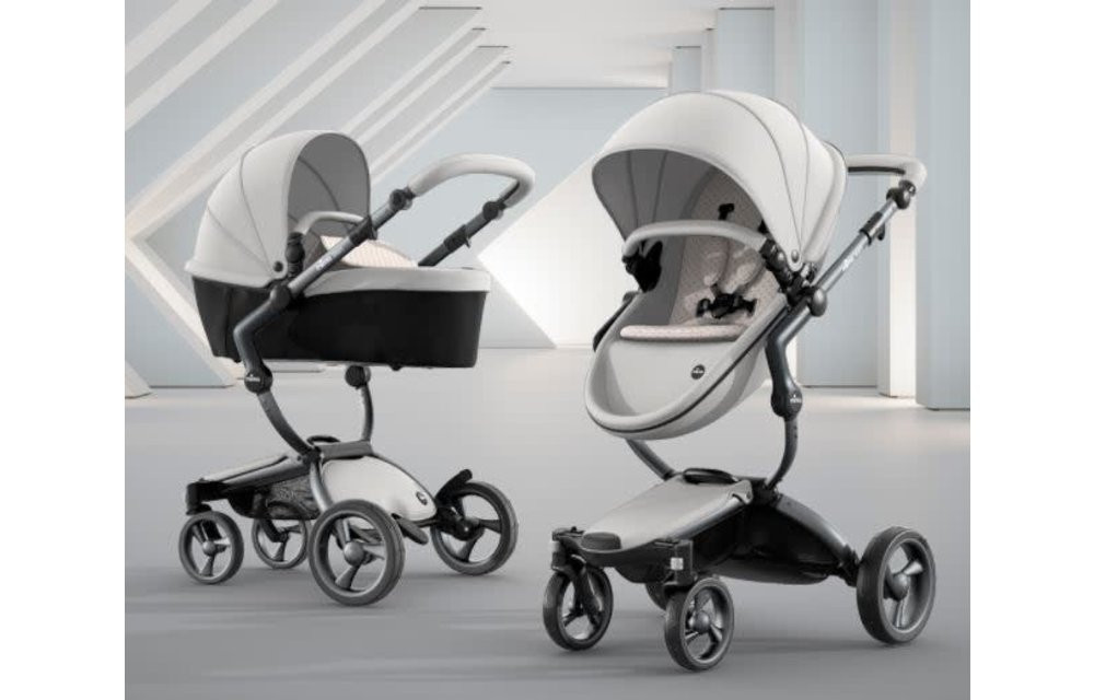 Mima Kids Xari Stroller Graphite Grey Chassis, Argento Seat, Stone White Starter Pack