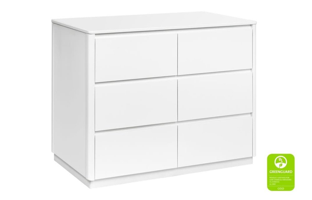 Baby Letto Bento 6 Drawer Double Dresser In White