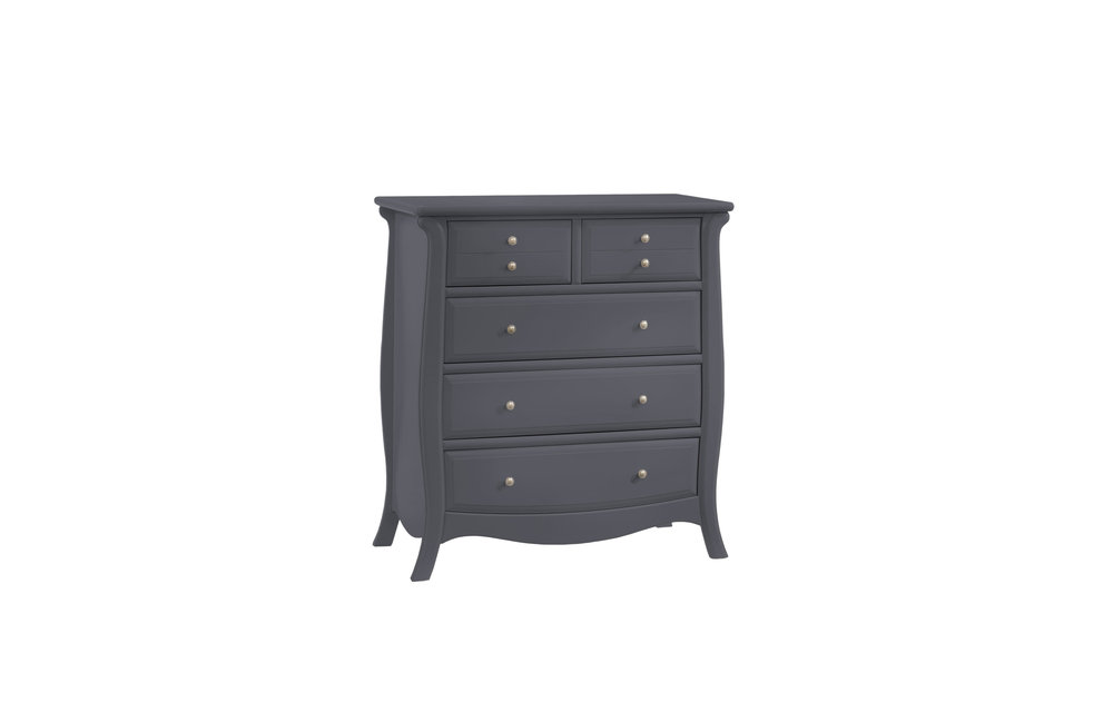 Natart Bella 5 Drawer Dresser In Charcoal