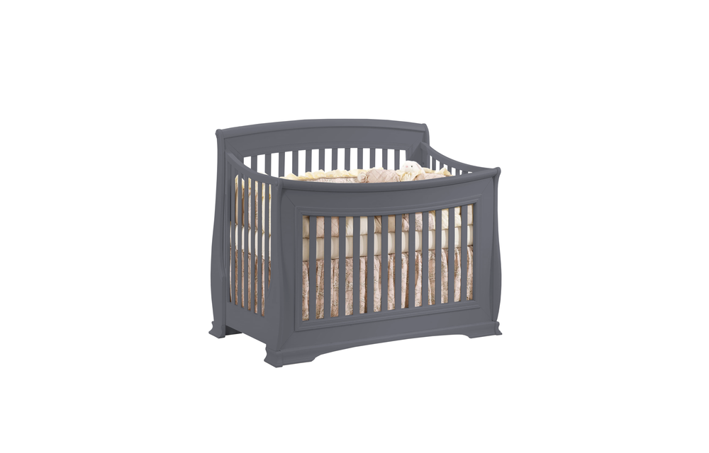 Natart Bella 4 In 1 Convertible Crib to Double In Charcoal