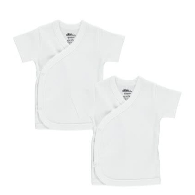 First Essentials Side Snap Short Sleeve Shirt In Newborn