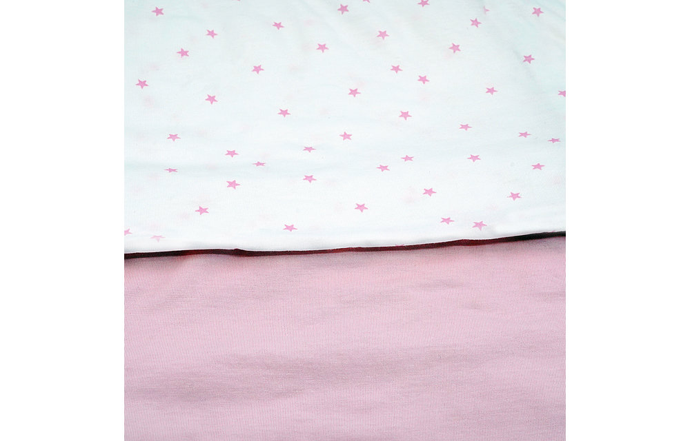 First Essentials Porta Crib Sheet In Pink/Pink Stars (2 Pack)