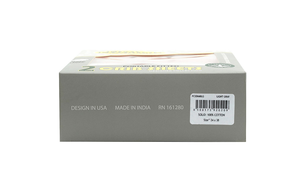 First Essentials Porta Crib Sheet In Light Gray /Gray Dots (2 Pack)
