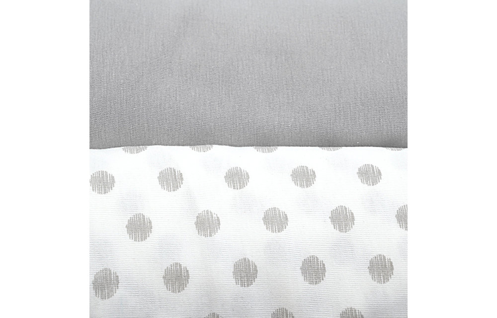 First Essentials Porta Crib Sheet In Light Gray /Gray Dots (2 Pack)
