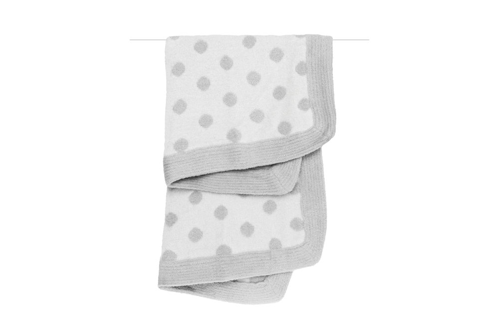 Little Giraffe Dolce Dot Blanket In Silver
