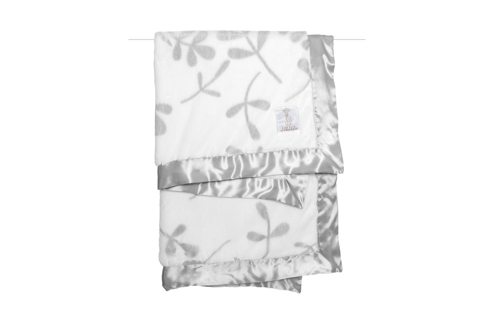 Little Giraffe Luxe Olive Branch Blanket In Silver