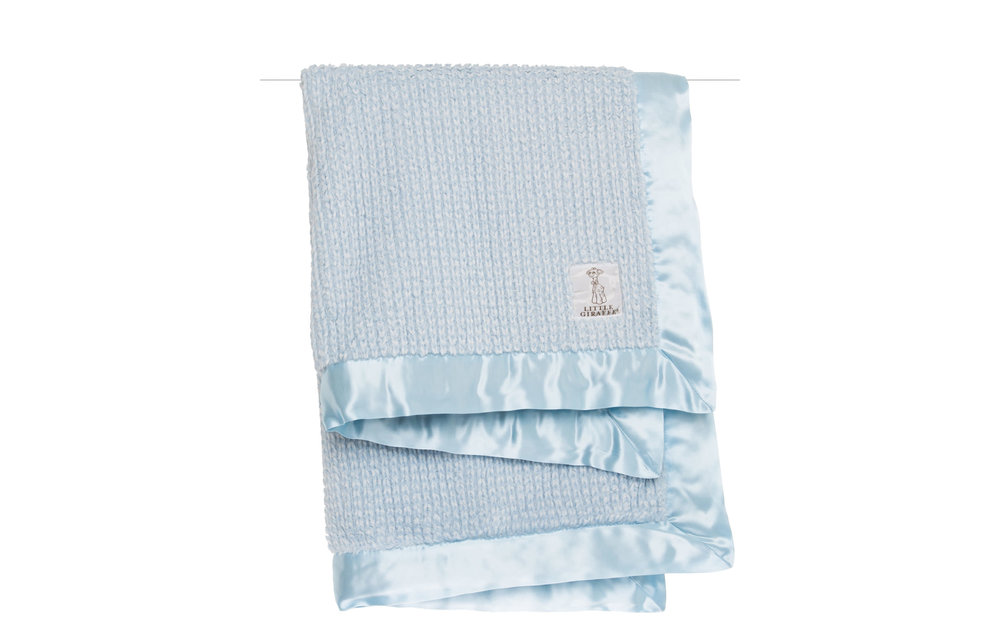 Little Giraffe Luxe Herringbone Blanket In Blue