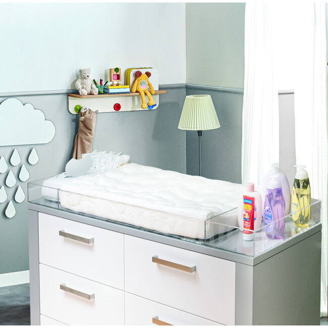 Play Tots Clear Choice Acrylic Lucite Changers With Side Compartments- 6MM Thick Diaper Changing Tray 51"