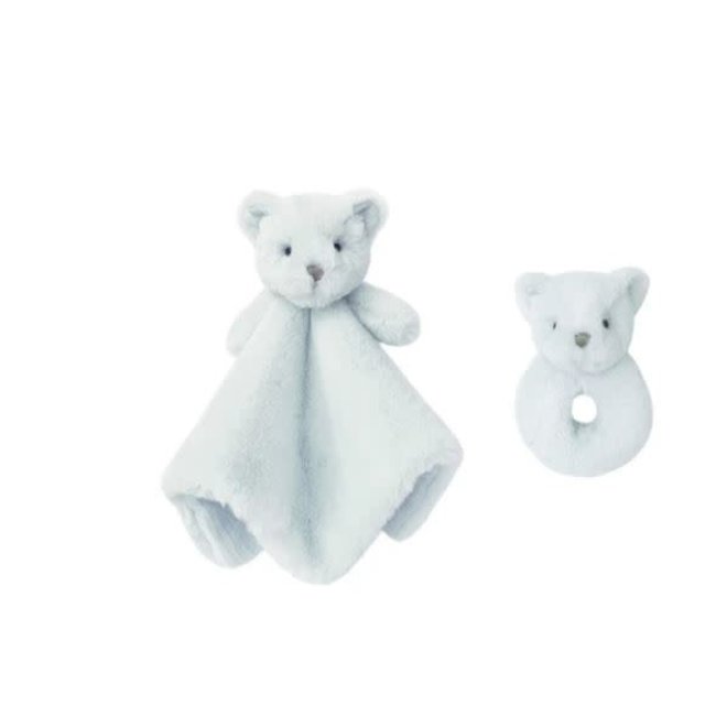 Mon Ami Aston Luxe Blue Bear Lovie & Rattle Set