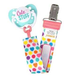 Ulubulu Ulubulu Cute Stuff Pacifier 0-6M and Heart Confetti Pacifier Clip