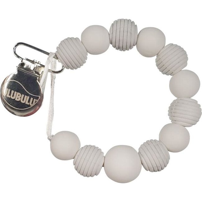 Ulubulu White Marble Silicone Pacifier Clip