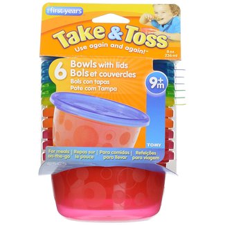 Tomy Tomy Take And Toss Bowls With Lids 6 Pack