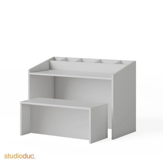 Duc Duc Duc Duc Indi Art Desk Plus Seat In Light Grey